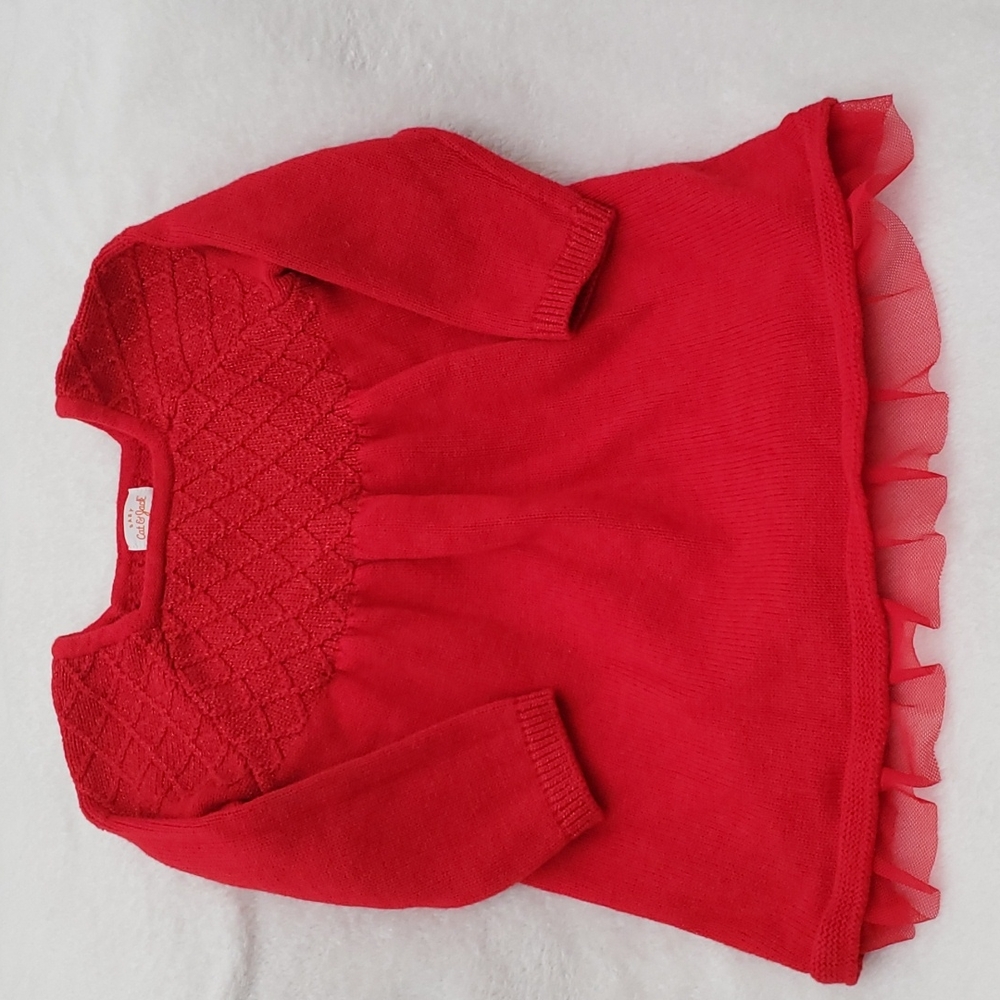 Girls Long Sleeve Red Knit and sparkle Dress by Cat & Jack. Size 18 months